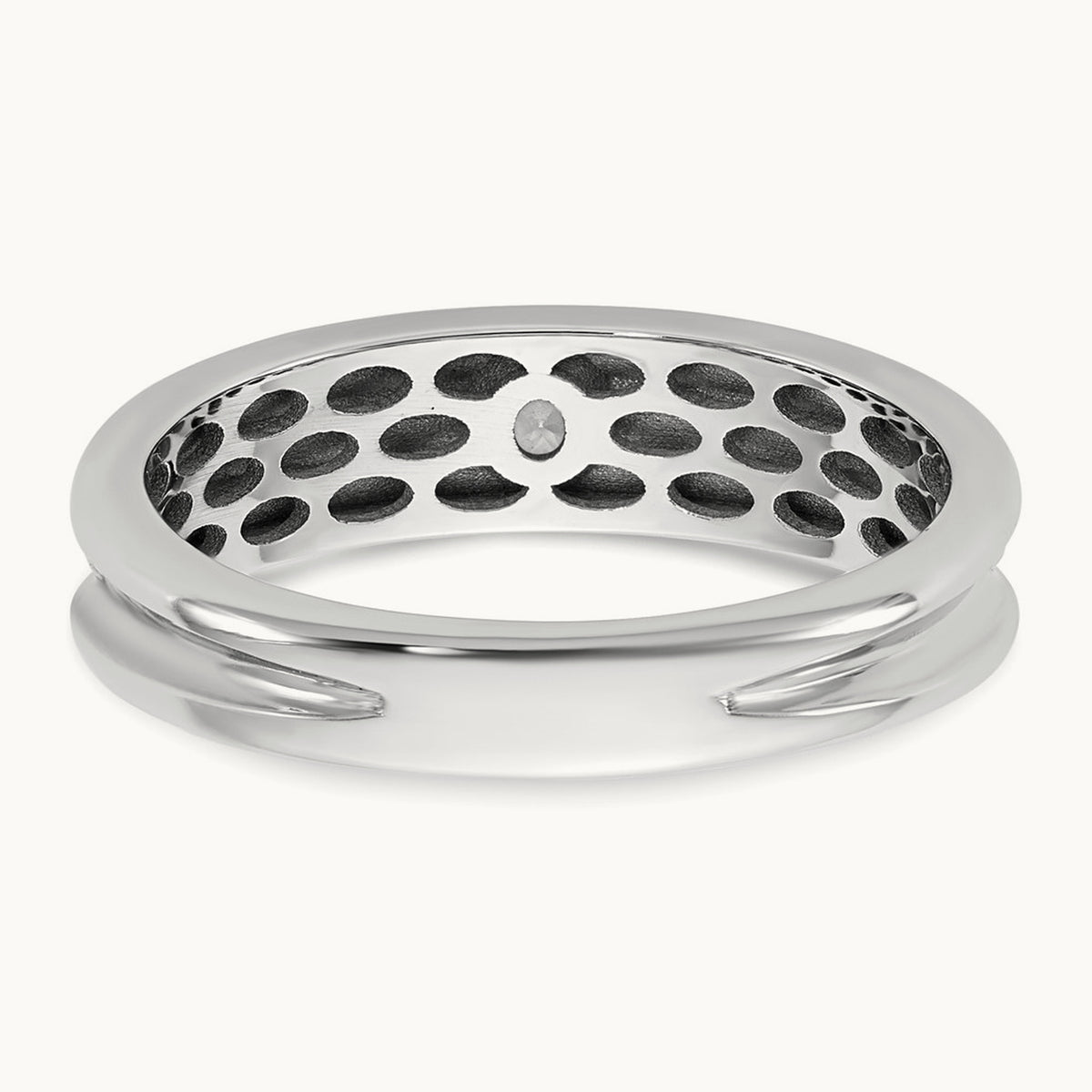 w/Black Rhodium IB Goodman Mens Complete 1/10ct Diamond Ring, 14K White Gold