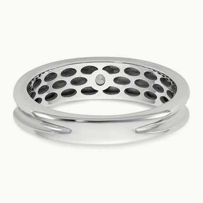 w/Black Rhodium IB Goodman Mens Complete 1/10ct Diamond Ring, 14K White Gold