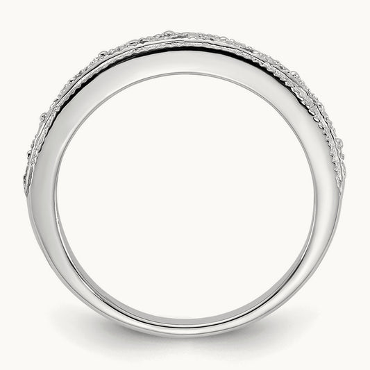 Filigree Band, 14K White Gold