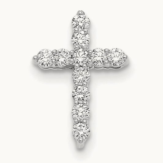 1/4ct Lab Grown Diamond VS/SI+ G+ Cross Pendant, 14K White Gold