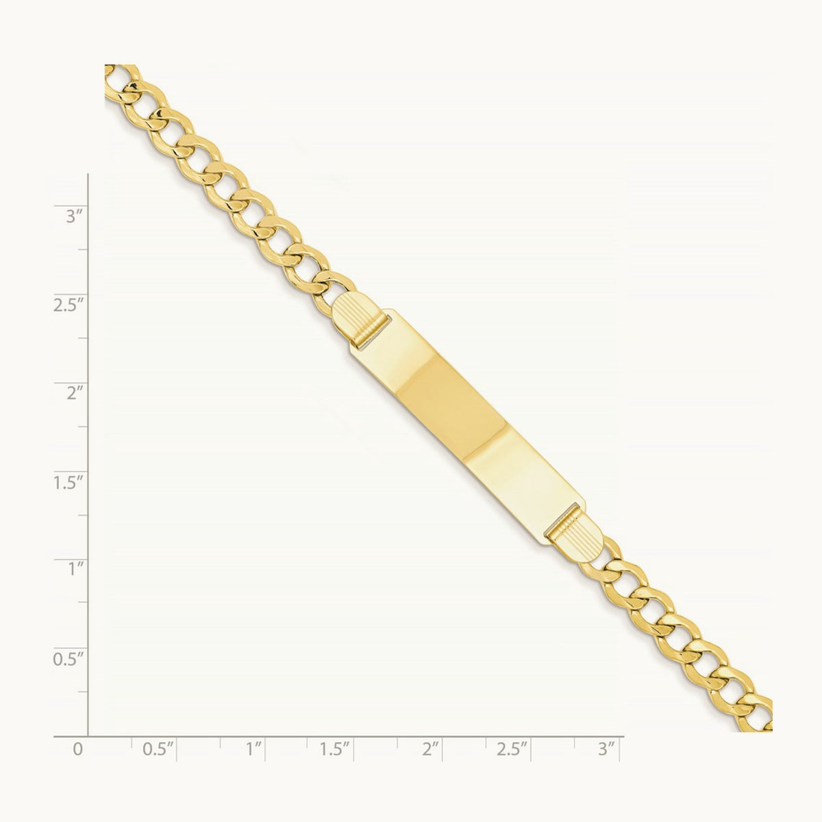 Semi-Solid Curb Link ID Bracelet — 5.9mm