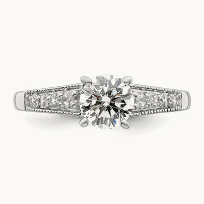 1ct Round Semi-Mount Engagement Dia Ring, 14K White Gold