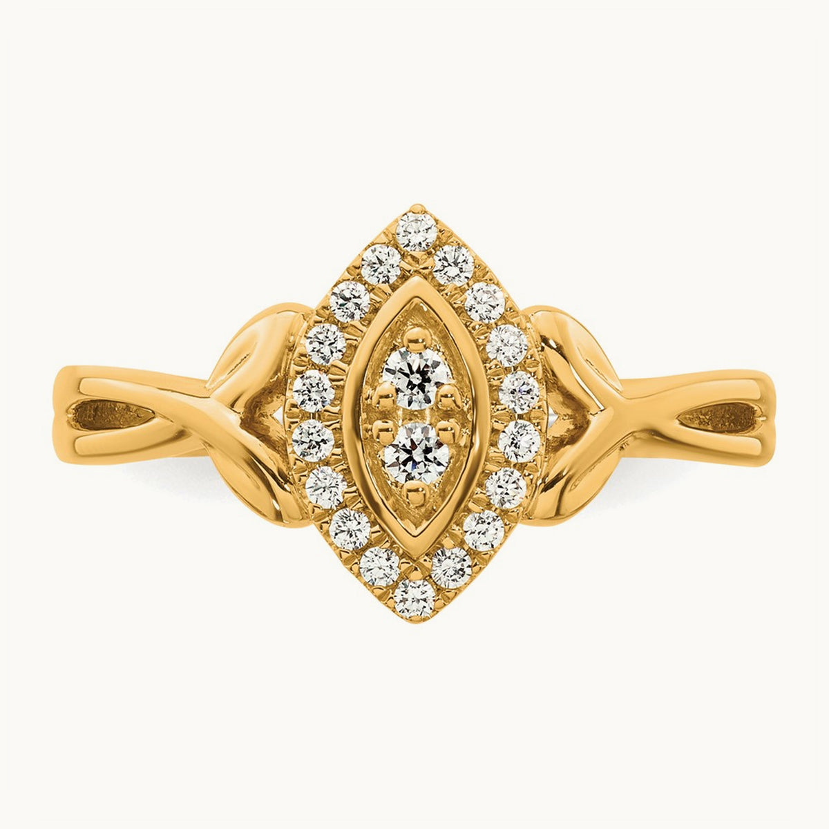 Complete Diamond Marquise Cluster Engagement Ring — 14K Yellow Gold