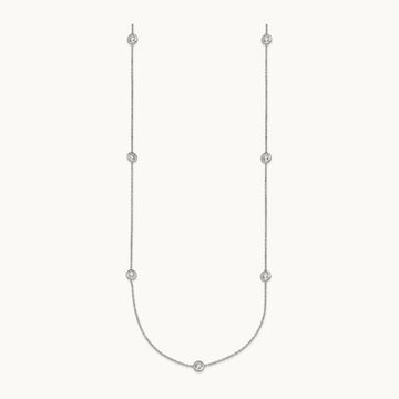 Platinum Polished Bezel Set Station Necklace, 0.75 ct tw Lab-Grown Diamond
