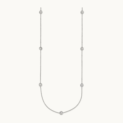 Platinum Polished Bezel Set Station Necklace, 0.75 ct tw Lab-Grown Diamond