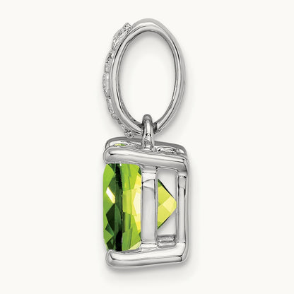 Cushion Peridot and Diamond Pendant — photo set