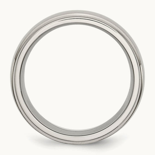 Polished with Brushed Center Ridged Edge Band — photo set