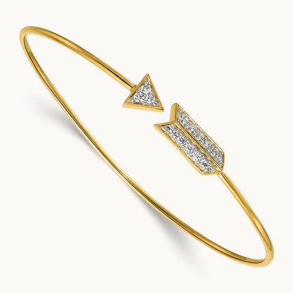 Diamond Arrow Flexible Bangle, 14K