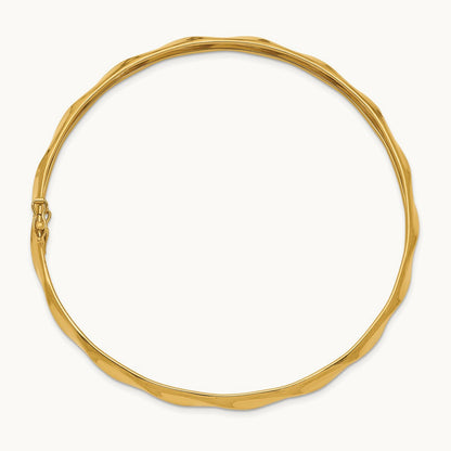 Polished Twisted Flexible Bangle — 14K Yellow Gold
