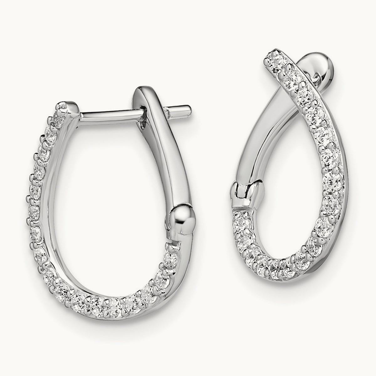 Hinged Hoop Earrings, 0.25-0.75 ct tw Lab-Grown Diamond