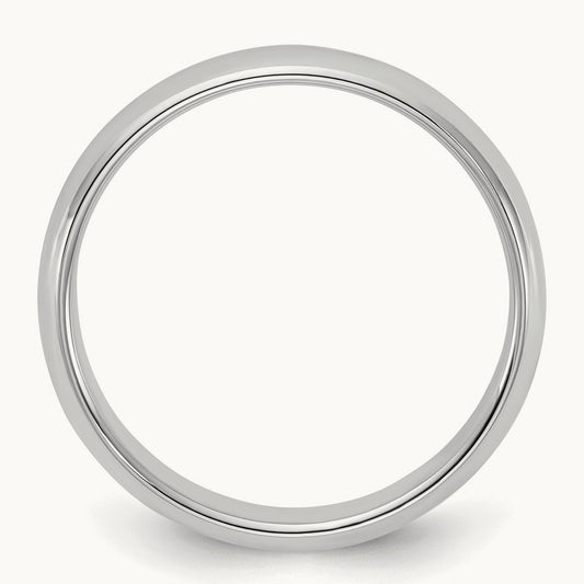 Rhodium-plated Half-Round Band — photo set