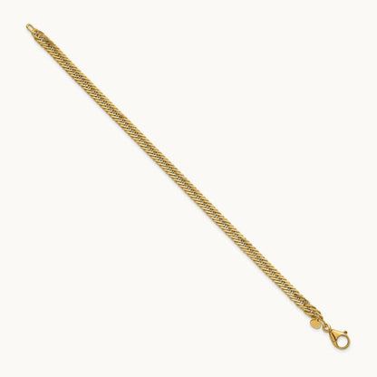 Polished 7.5in Fancy Hollow Link Bracelet, 14K