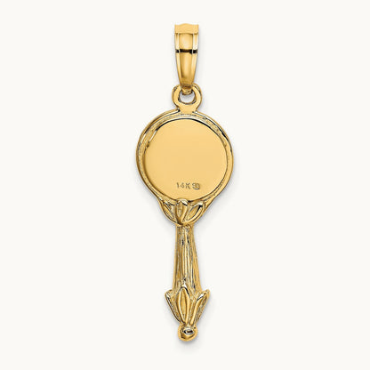 3-D Hand Mirror Charm, 14K