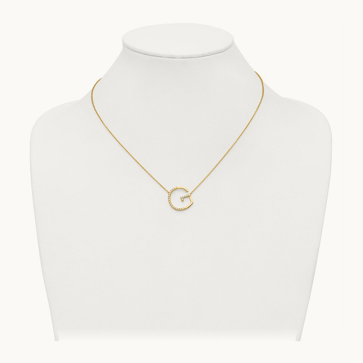 Sideways Diamond Necklace — 14K Yellow Gold, G