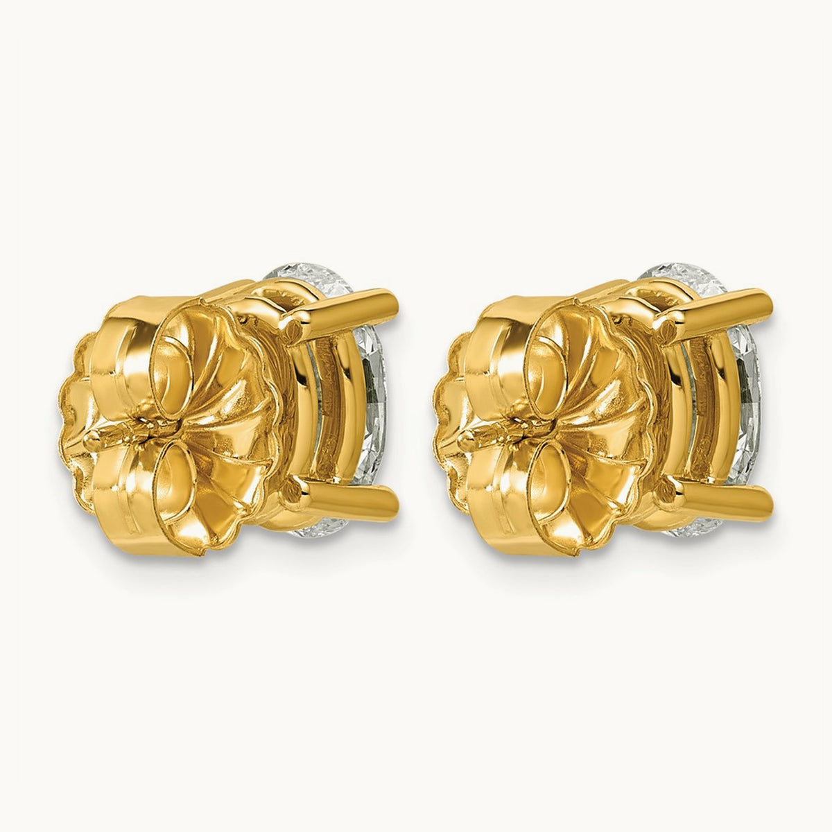 Oval Four-Prong Stud Earrings, 0.50-6.00 ct tw Lab-Grown Diamond — 3 ct, 14K Yellow Gold