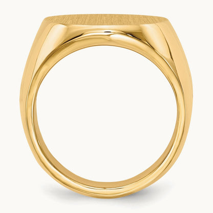 17.5x19. Closed Back Mens Signet Ring, 5mm, 14K