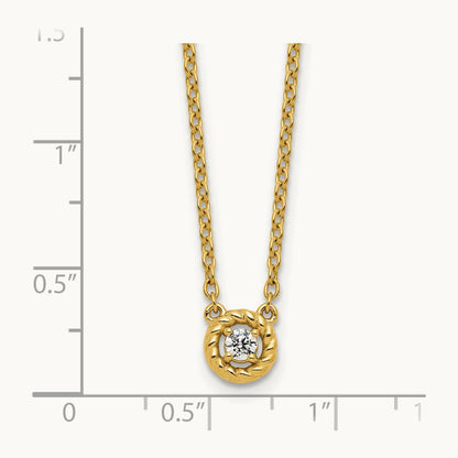 Polished and Twisted Diamond Necklace, 14K