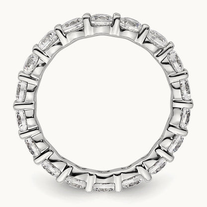 Polished Shared Prong Diamond Eternity Band, 2.00 ct tw — 14K White Gold