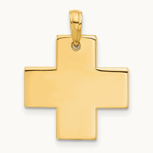 Polished Cross Pendant, 14K