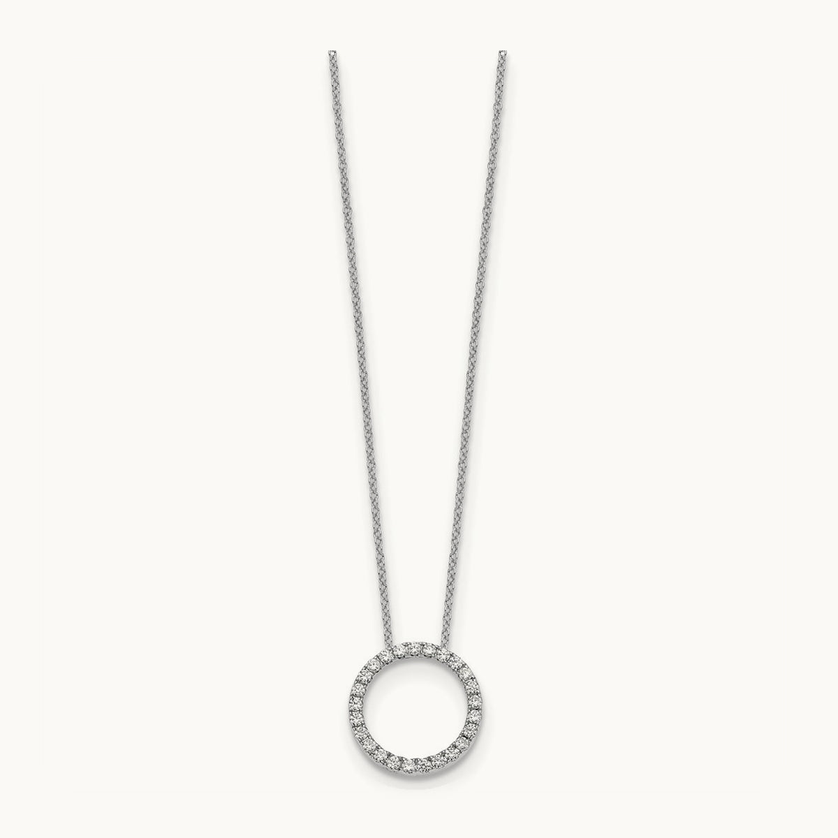 Diamond Circle 18 inch Necklace — 14K White Gold, 0.5 ct