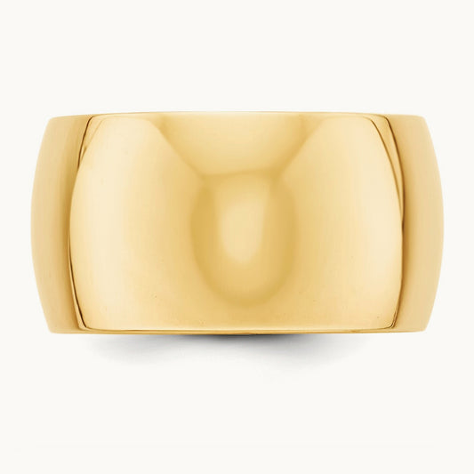 Half Round Band, 12mm, 10K Yellow Gold