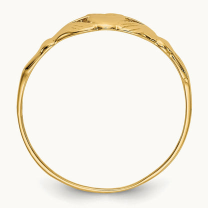 Childs Polished Claddagh Ring, 14K