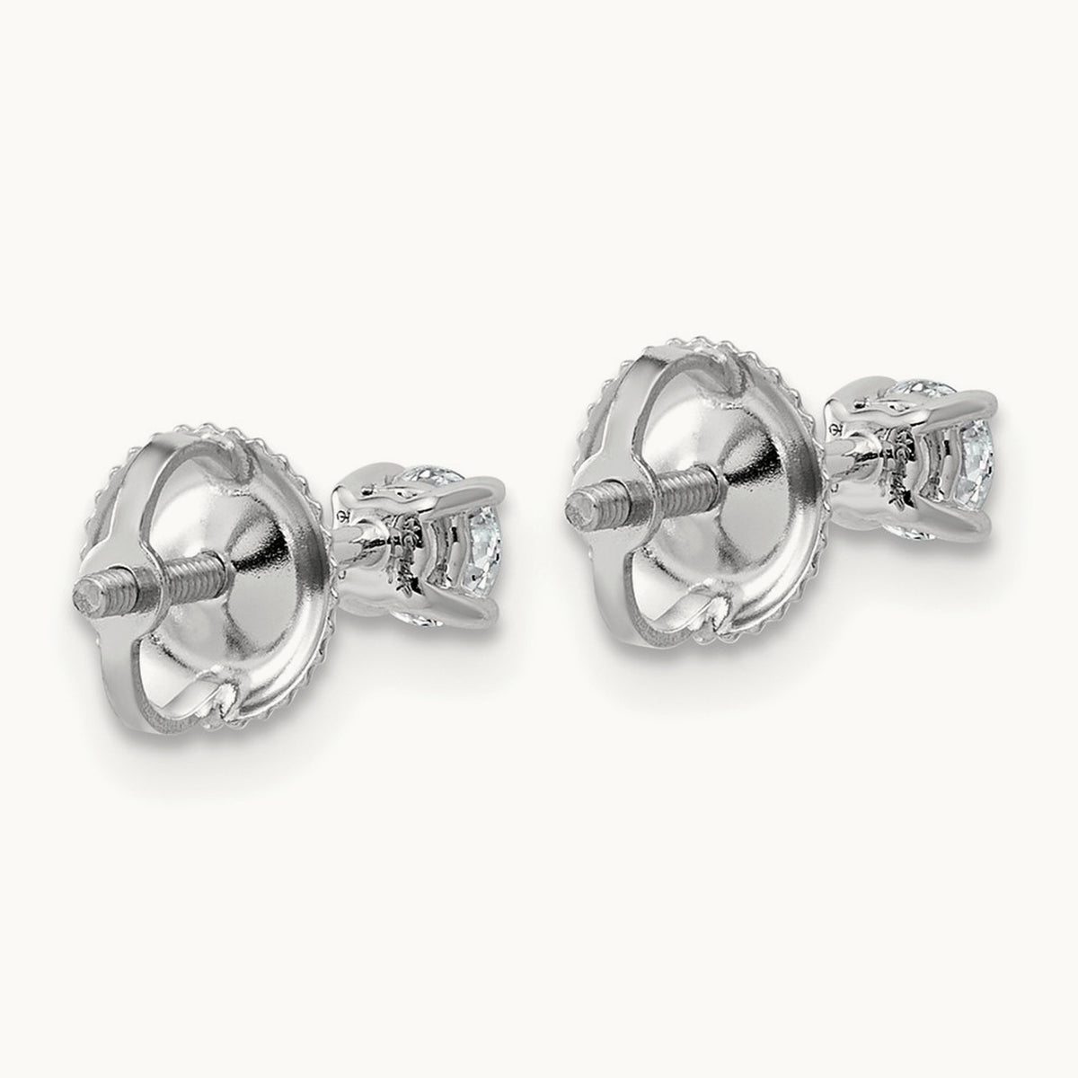 Lightweight Screwback Earrings, 0.25-4.00 ct tw Lab-Grown Diamond — 1/4 ct, 14K White Gold