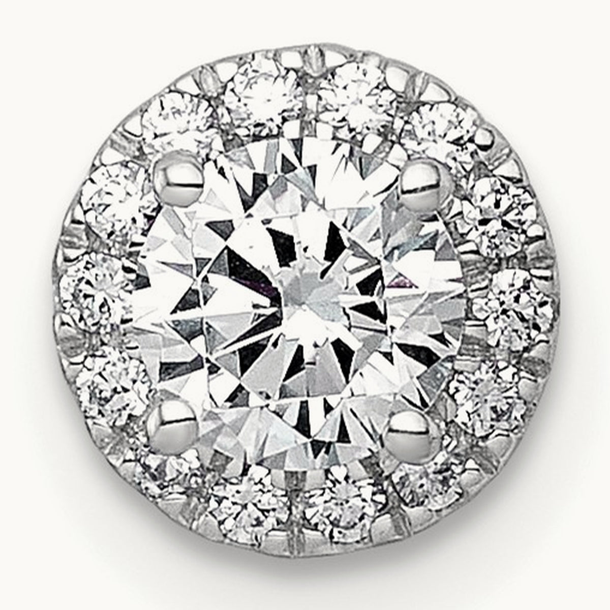 Round Halo Chain Slide Pendant, 0.25-5.00 ct tw Lab-Grown Diamond — 5/8 ct, VS (Best), 14K White Gold
