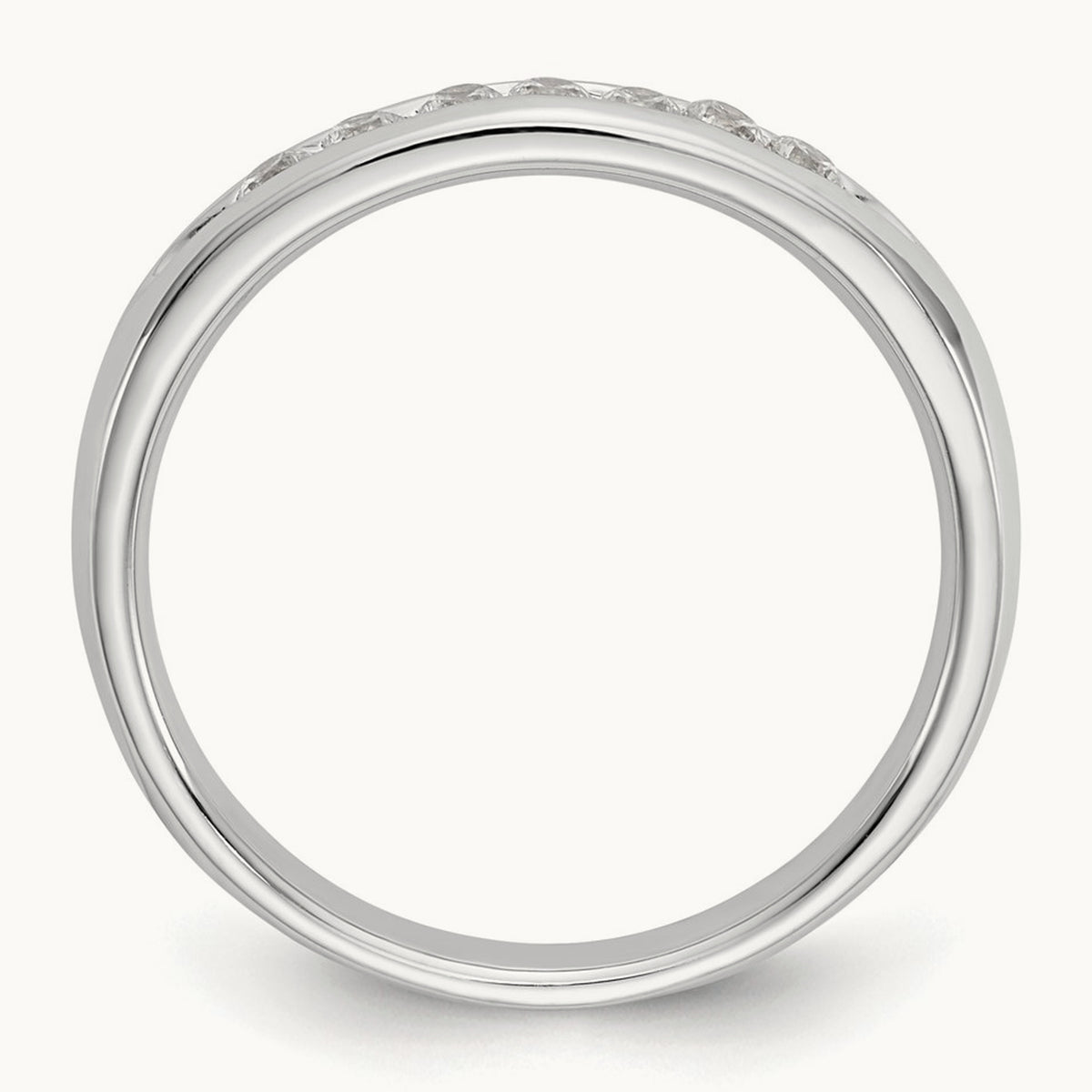 7-Stone Diamond Channel Band, 14K White Gold