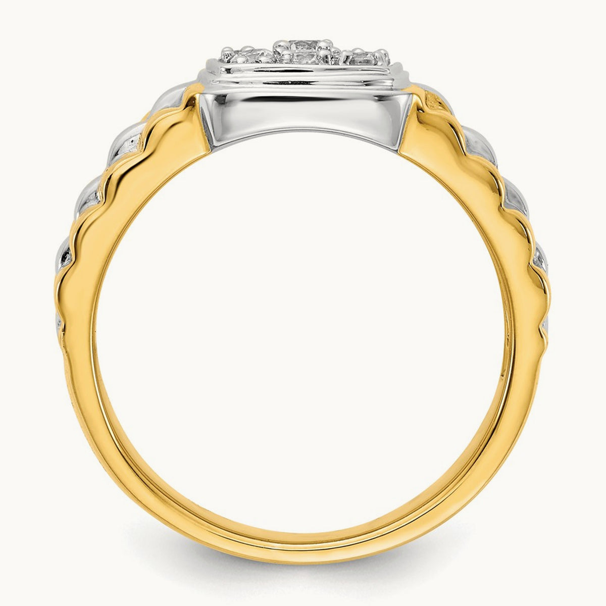 Diamond Mens Ring, 14K Two-tone