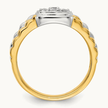 Diamond Mens Ring, 14K Two-tone