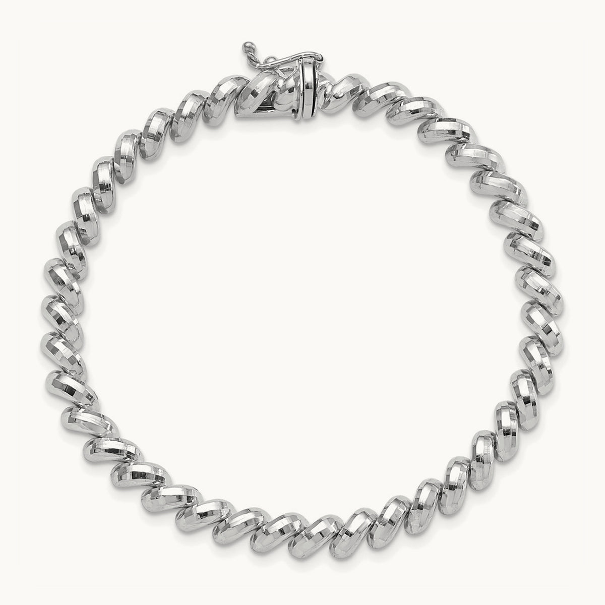 Faceted San Marco Bracelet — 14K White Gold