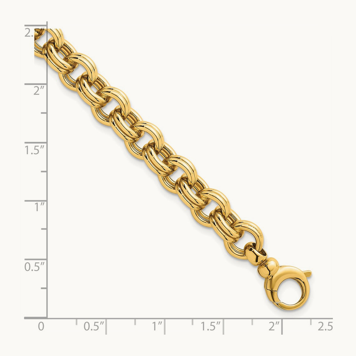 Polished Open Link 7.5in w/.75in ext. Bracelet, 14K