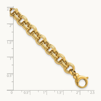 Polished Open Link 7.5in w/.75in ext. Bracelet, 14K