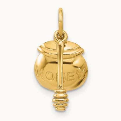 Fancy Honey Pot With Wand, 14K Yellow Gold