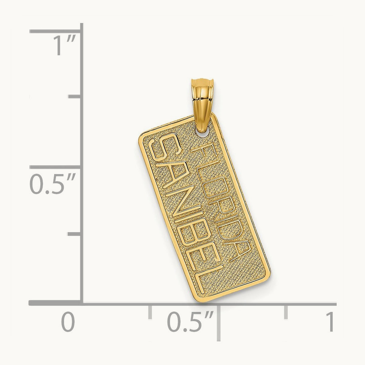 Textured Small FLORIDA SANIBEL License Plate, 14K