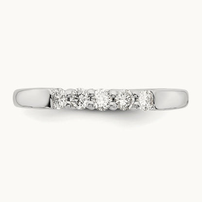 5-Stone Diamond Band, 14K White Gold