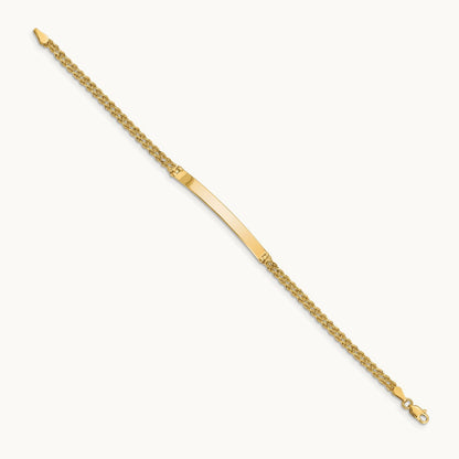 Two Strand Rope ID Bracelet, 14K