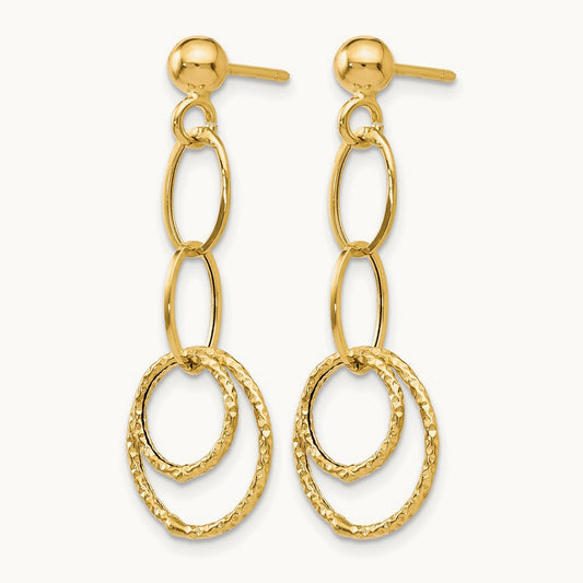 Polished and Textured Post Dangle Earrings — Leslie's — photo set