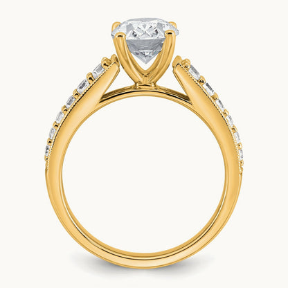 Oval Engagement Ring, 1.75 ct tw Lab-Grown Diamond — 14K Yellow Gold