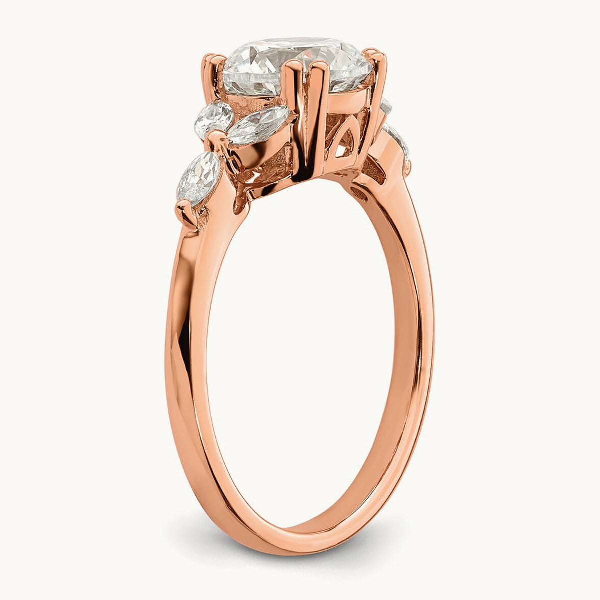 1 1/2ct Round Semi-Mount Engagement Dia Ring, 14K Rose Gold