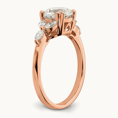 1 1/2ct Round Semi-Mount Engagement Dia Ring, 14K Rose Gold