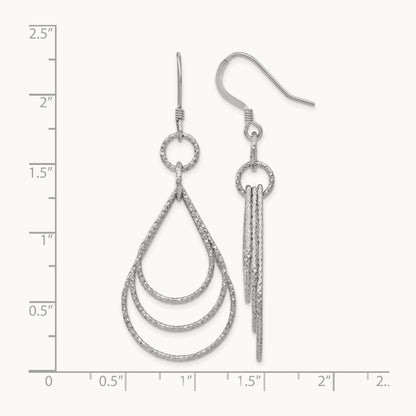 Rhod-pltd Textured Shepherd Hook Dangle Earrings — Leslie's — photo set