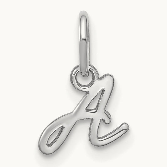 Upper case Initial Charm — 14K White Gold, A