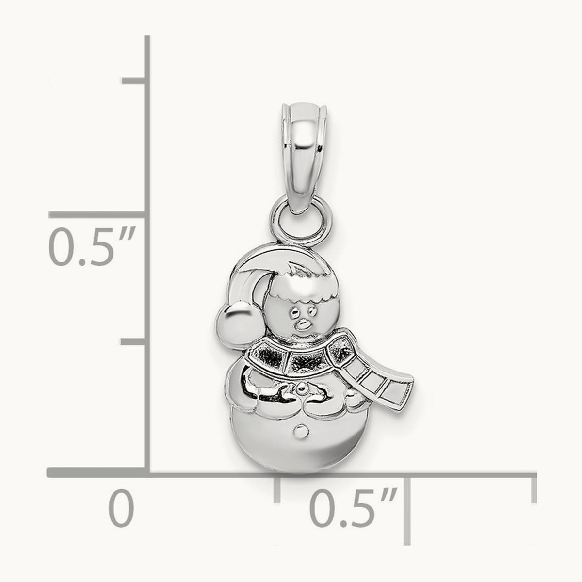 Snowman Charm — 14K White Gold