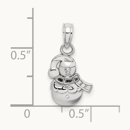 Snowman Charm — 14K White Gold