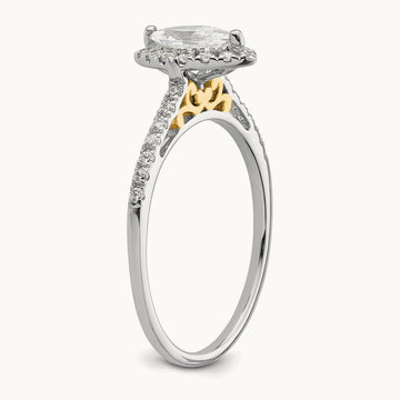 Marquise Halo Semi-Mount Engagement Ring, 0.25 ct tw — 1/4 ct, 14K Two-Tone