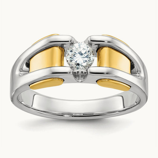 IBGoodman Men's Diamond Complete Ring, 14K Two-tone