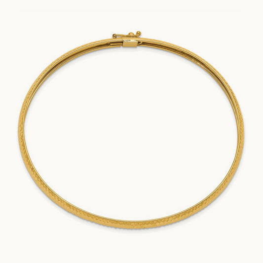 Textured Flexible Bangle, 14K