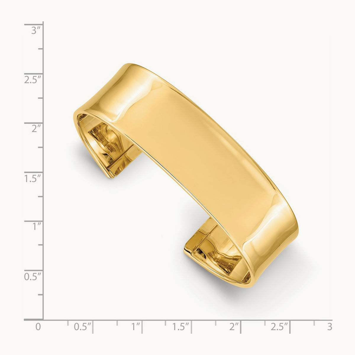 Polished Cuff Bangle — 14K Yellow Gold, 18.5mm